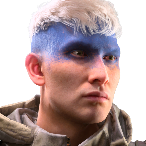 Peinture bleue sur le front (Style de visage)