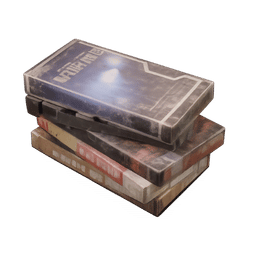 Pilha de fitas de vídeo