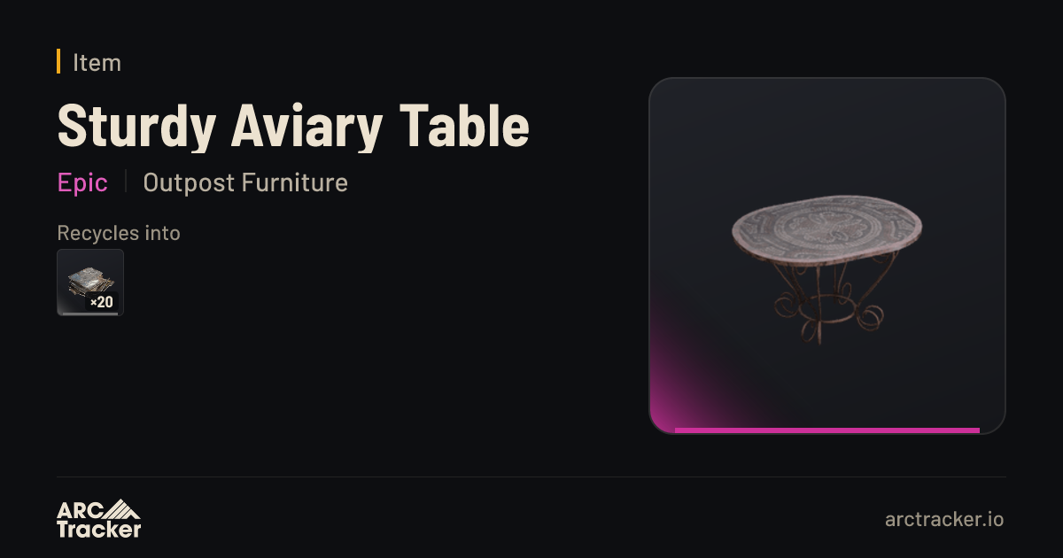 Sturdy Aviary Table - ARC Raiders | ARC Tracker