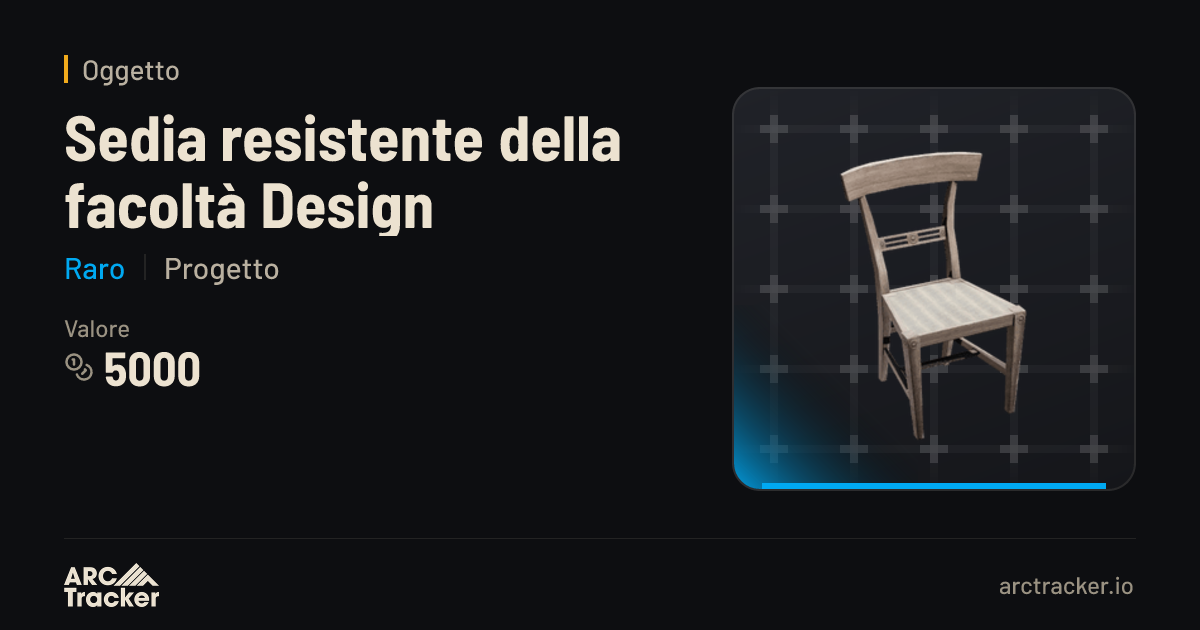 Sedia resistente della facoltà Design - ARC Raiders | ARC Tracker